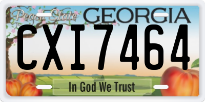 GA license plate CXI7464