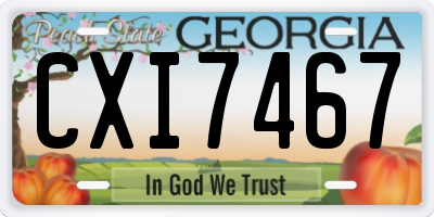 GA license plate CXI7467