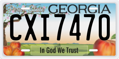 GA license plate CXI7470