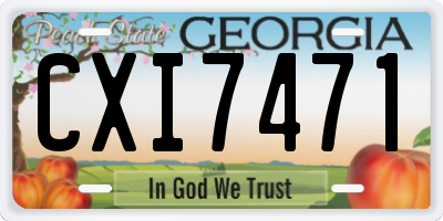 GA license plate CXI7471