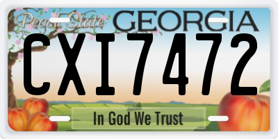 GA license plate CXI7472