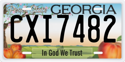 GA license plate CXI7482