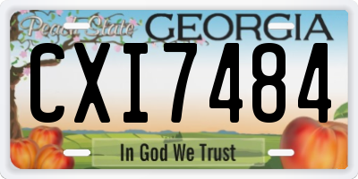 GA license plate CXI7484