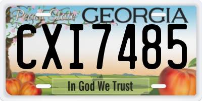 GA license plate CXI7485