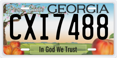 GA license plate CXI7488