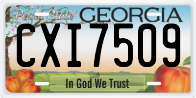 GA license plate CXI7509