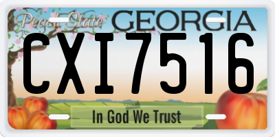 GA license plate CXI7516