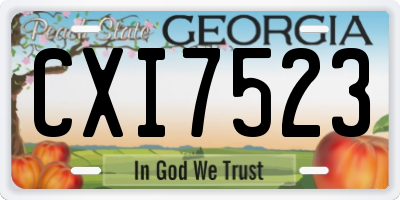 GA license plate CXI7523