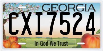 GA license plate CXI7524