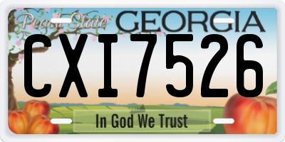 GA license plate CXI7526