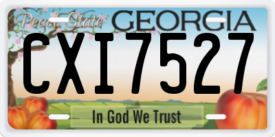 GA license plate CXI7527