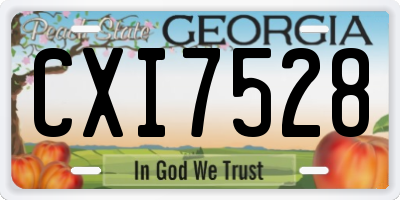 GA license plate CXI7528