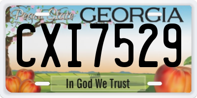 GA license plate CXI7529