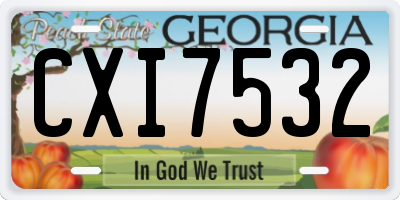 GA license plate CXI7532