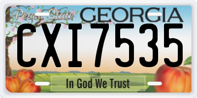 GA license plate CXI7535