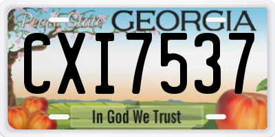 GA license plate CXI7537