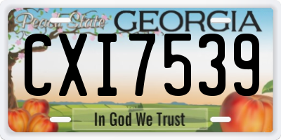 GA license plate CXI7539