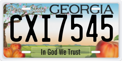 GA license plate CXI7545