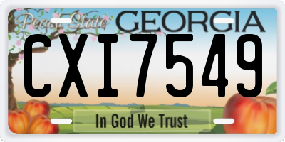GA license plate CXI7549