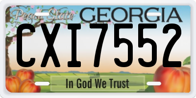 GA license plate CXI7552