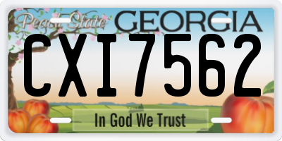 GA license plate CXI7562