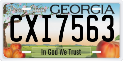 GA license plate CXI7563