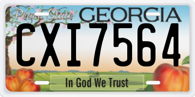 GA license plate CXI7564