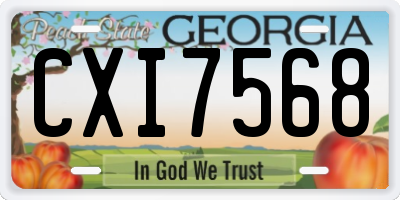 GA license plate CXI7568