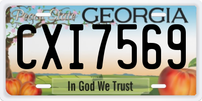 GA license plate CXI7569