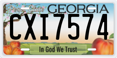 GA license plate CXI7574