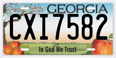 GA license plate CXI7582