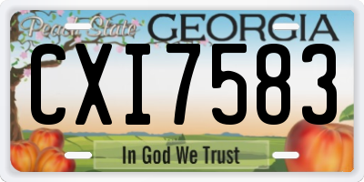 GA license plate CXI7583