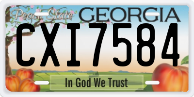 GA license plate CXI7584