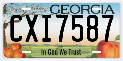 GA license plate CXI7587