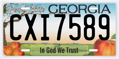 GA license plate CXI7589