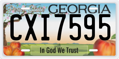 GA license plate CXI7595