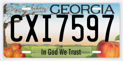 GA license plate CXI7597