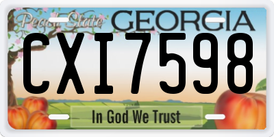 GA license plate CXI7598