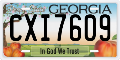 GA license plate CXI7609