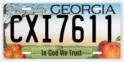 GA license plate CXI7611