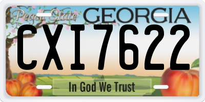 GA license plate CXI7622