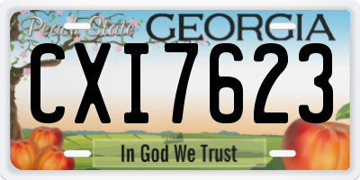 GA license plate CXI7623