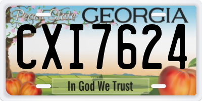 GA license plate CXI7624