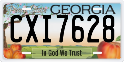 GA license plate CXI7628