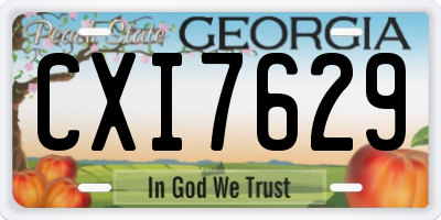 GA license plate CXI7629