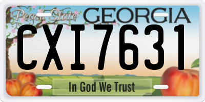 GA license plate CXI7631