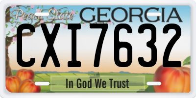 GA license plate CXI7632