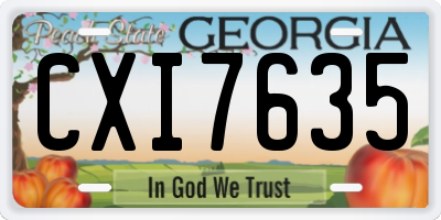 GA license plate CXI7635