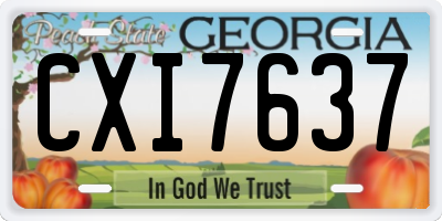 GA license plate CXI7637