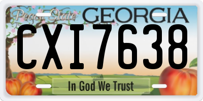GA license plate CXI7638